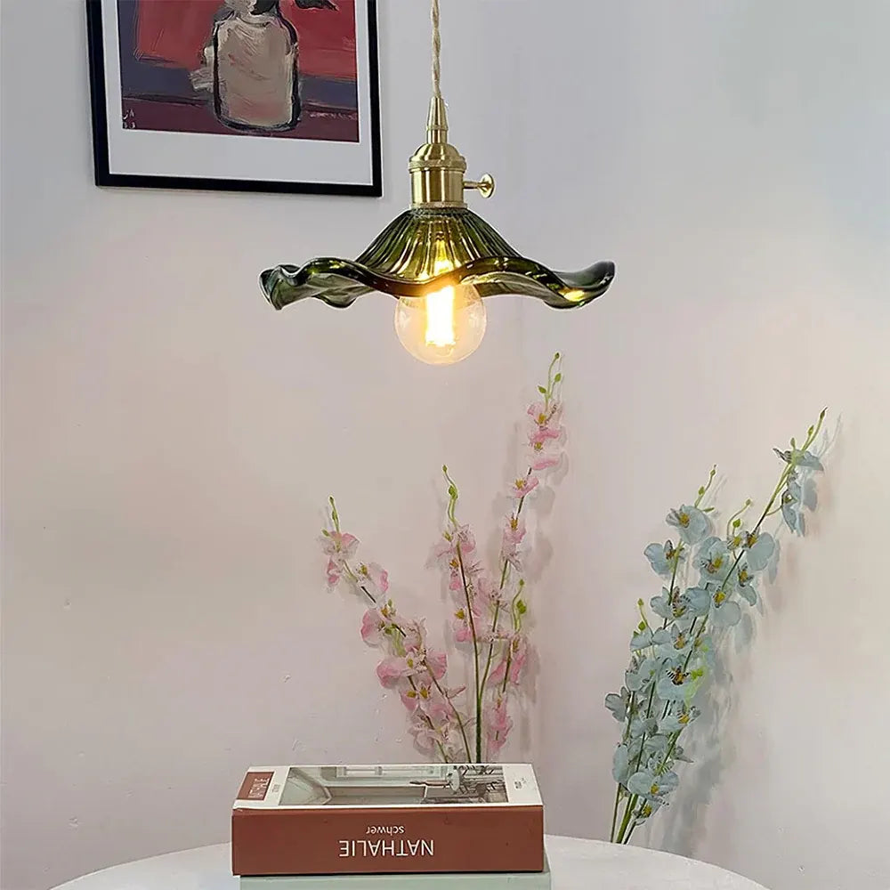 Elegant Flower Glass LED Pendant Light for Stylish Room Illumination