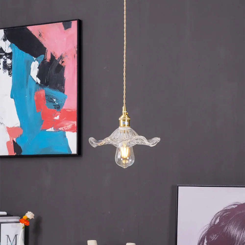 Elegant Flower Glass LED Pendant Light for Stylish Room Illumination