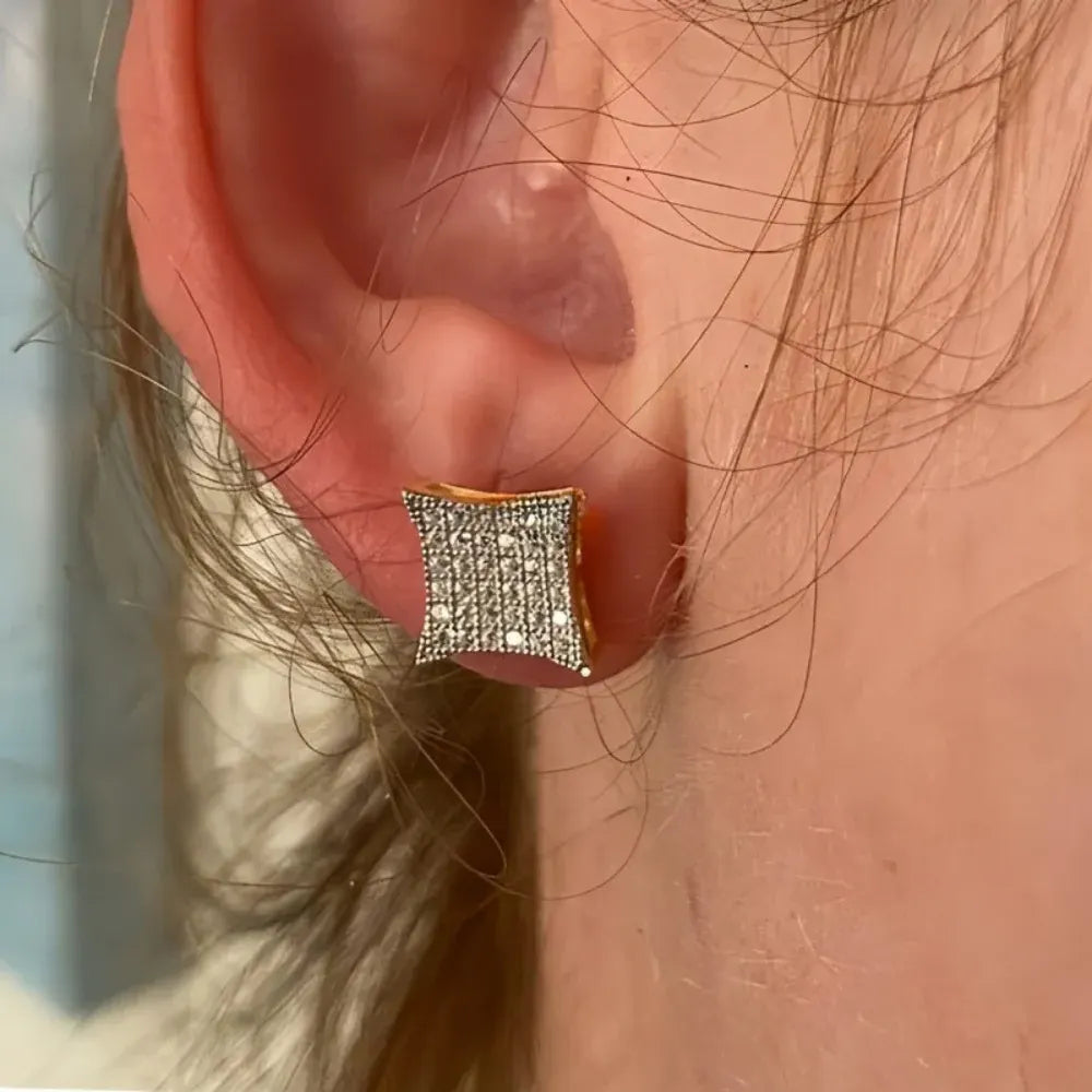 Elegant Rhinestone Square Stud Earrings – Mother's Day Jewelry Gift