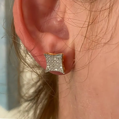 Elegant Rhinestone Square Stud Earrings – Mother's Day Jewelry Gift