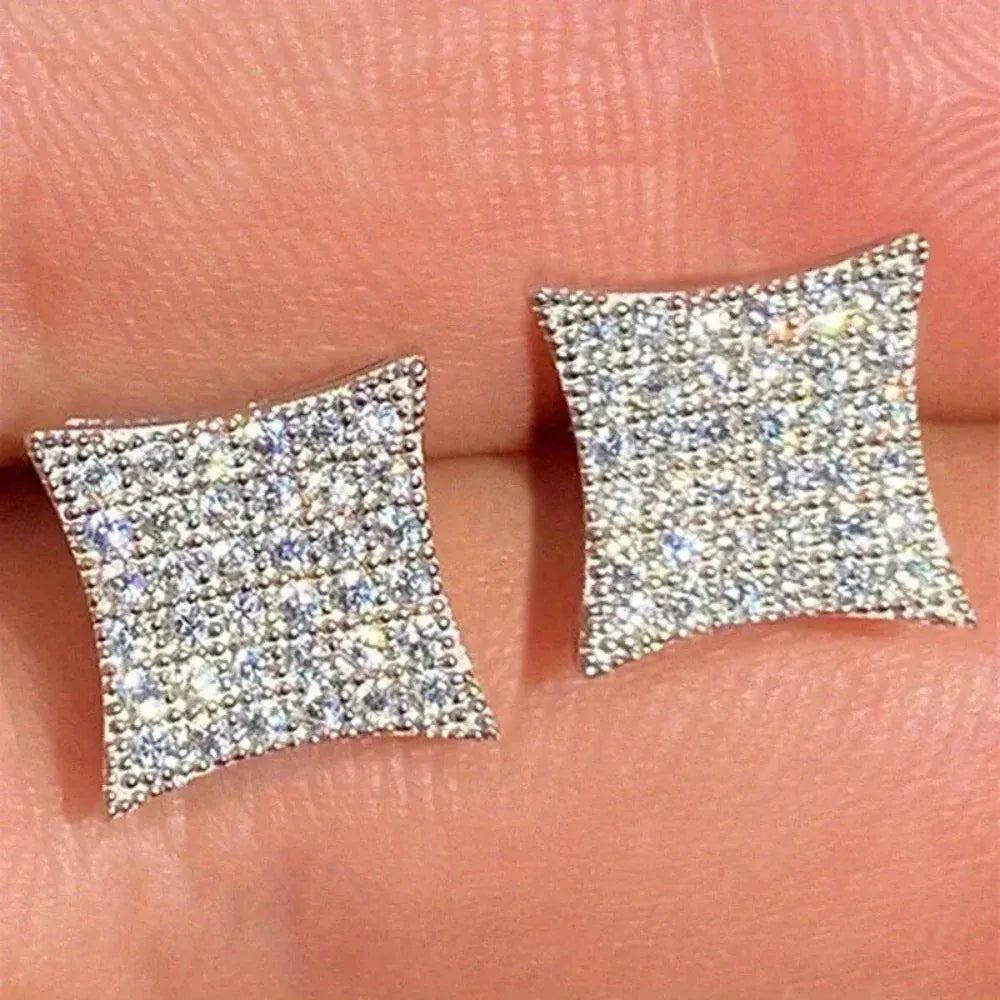 Elegant Rhinestone Square Stud Earrings – Mother's Day Jewelry Gift