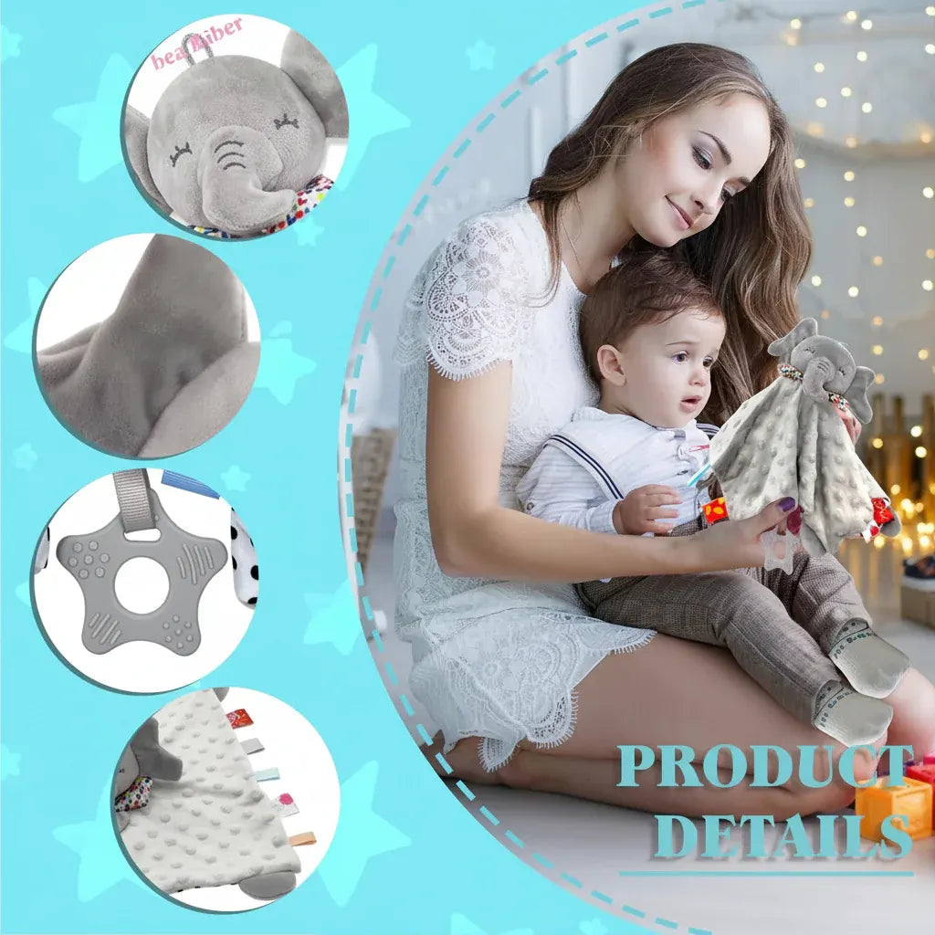 Elephant Plush Baby Comfort Blanket Lovey Toy