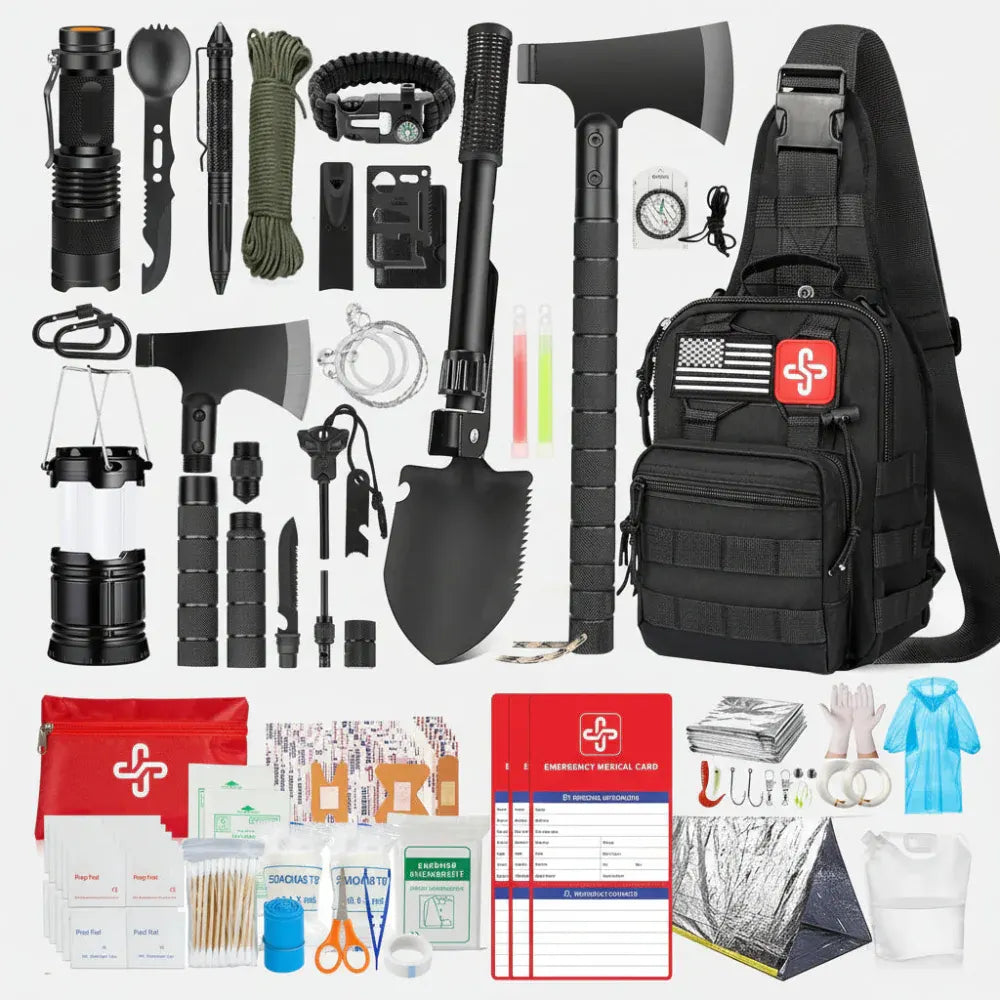 Emergency Survival Kit with First Aid Tools for Disaster Preparedness