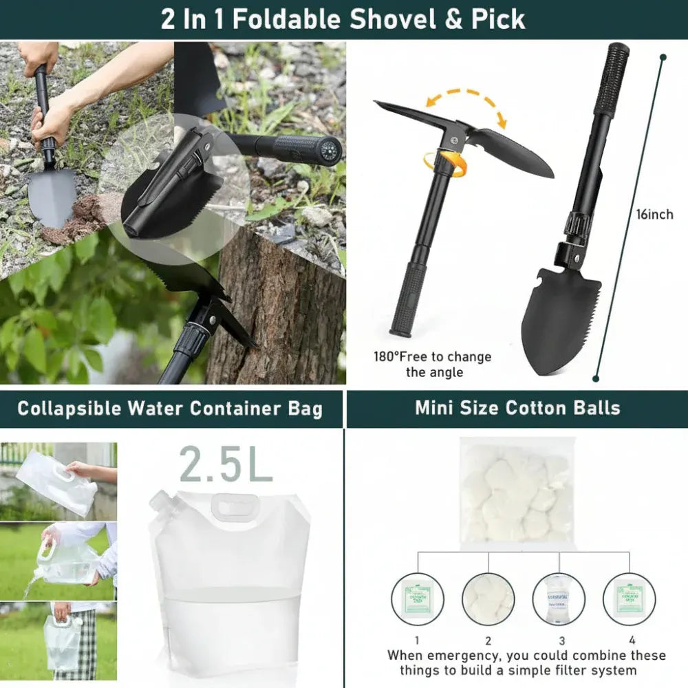 Emergency Survival Kit with First Aid Tools for Disaster Preparedness