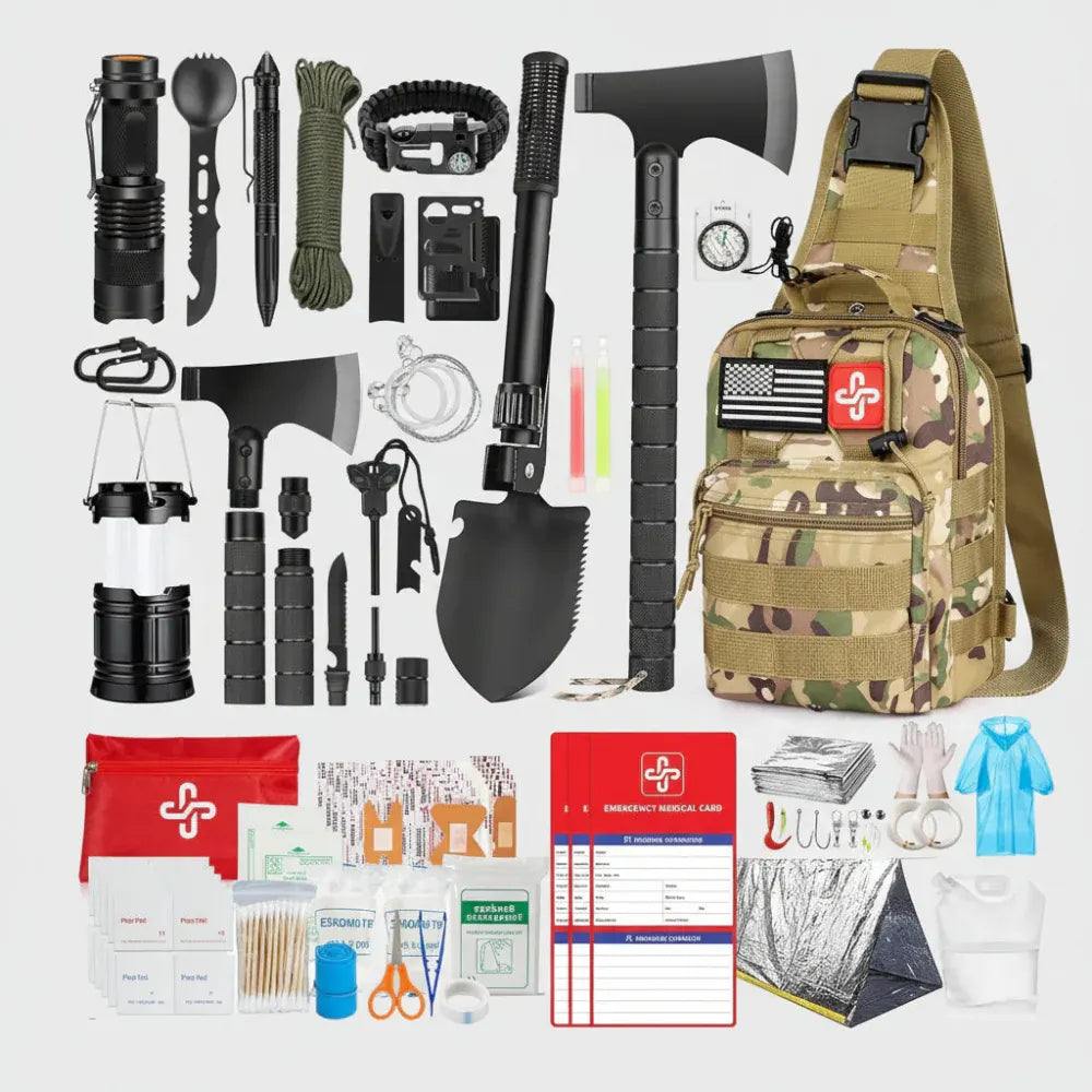 Emergency Survival Kit with First Aid Tools for Disaster Preparedness