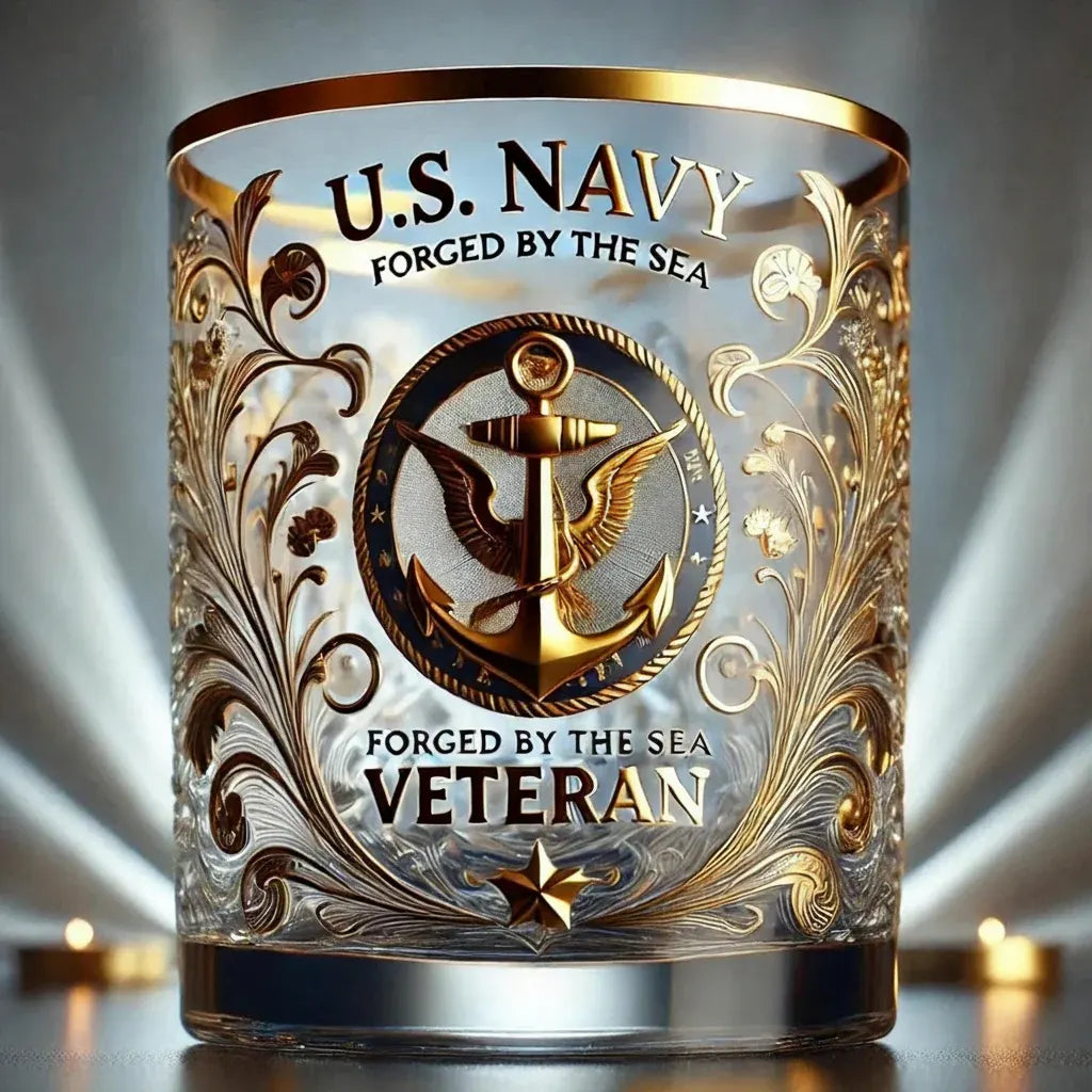 Engraved Veteran Memorial Glass Tribute Decor