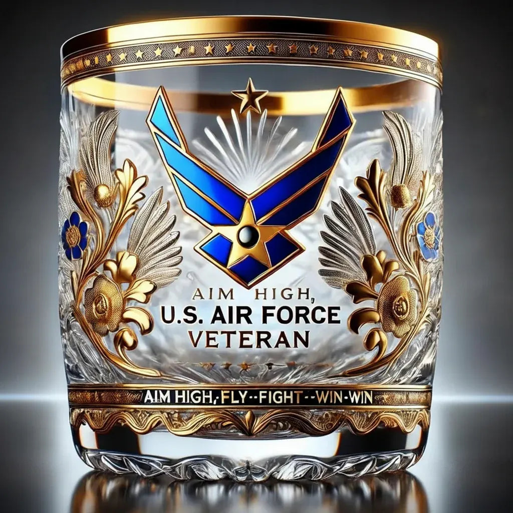 Engraved Veteran Memorial Glass Tribute Decor