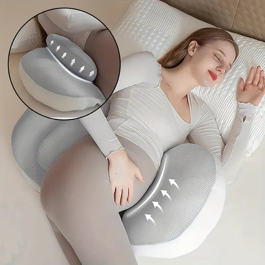 Ergonomic Pregnancy Pillow with Adjustable Support for Side and Stomach Sleepers