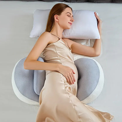 Ergonomic Pregnancy Pillow with Adjustable Support for Side and Stomach Sleepers