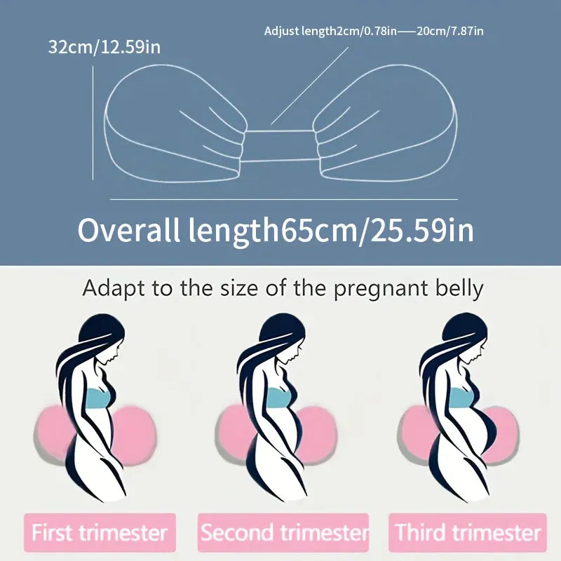 Ergonomic Pregnancy Pillow with Adjustable Support for Side and Stomach Sleepers