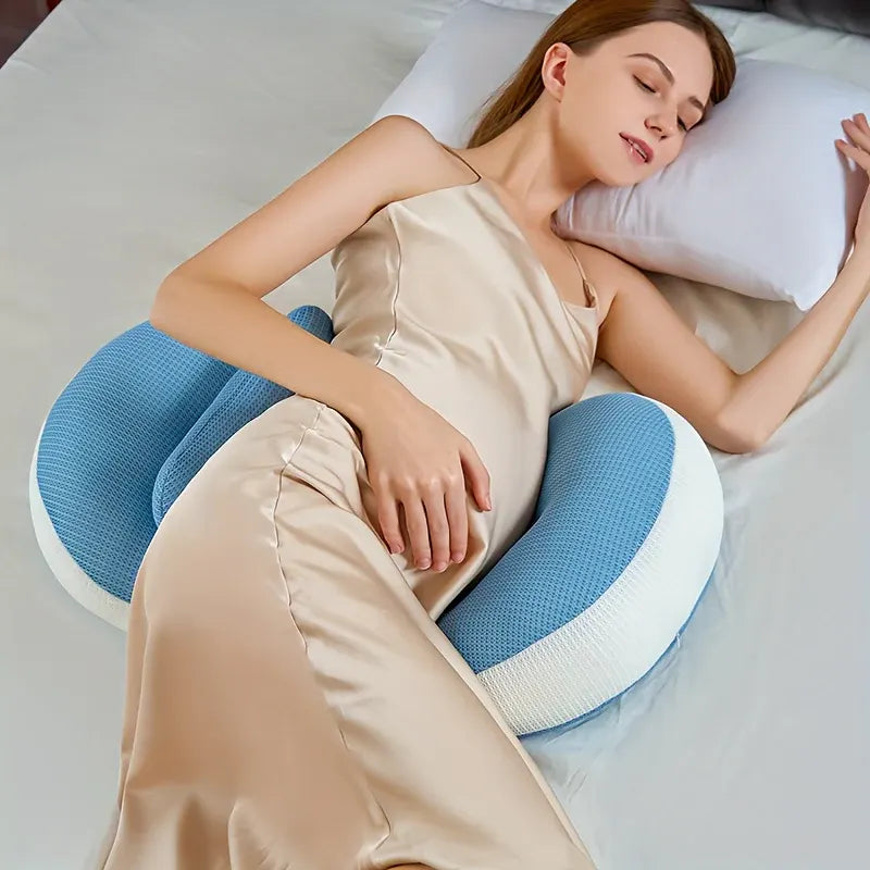 Ergonomic Pregnancy Pillow with Adjustable Support for Side and Stomach Sleepers