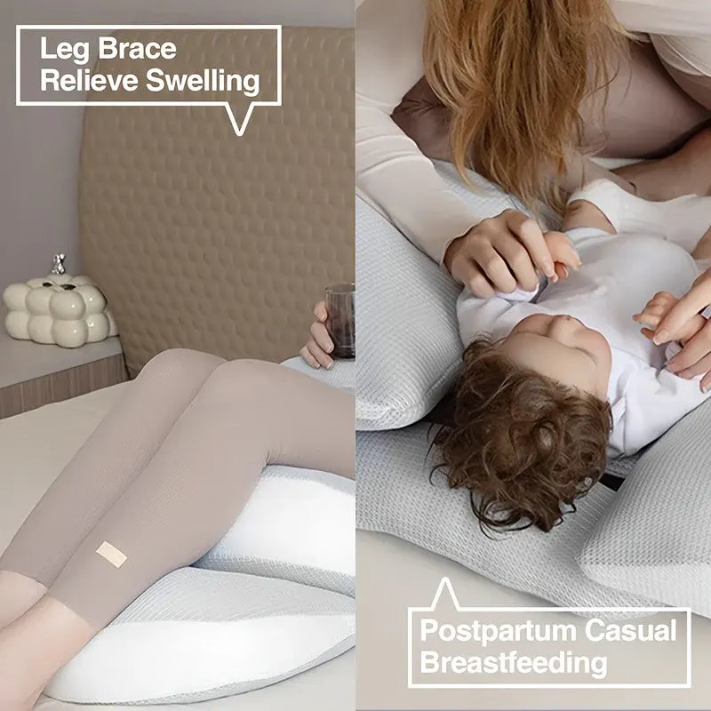 Ergonomic Pregnancy Pillow with Adjustable Support for Side and Stomach Sleepers