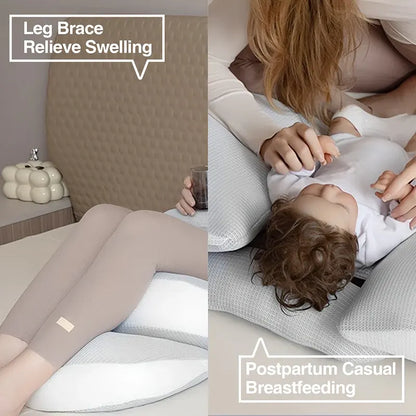 Ergonomic Pregnancy Pillow with Adjustable Support for Side and Stomach Sleepers