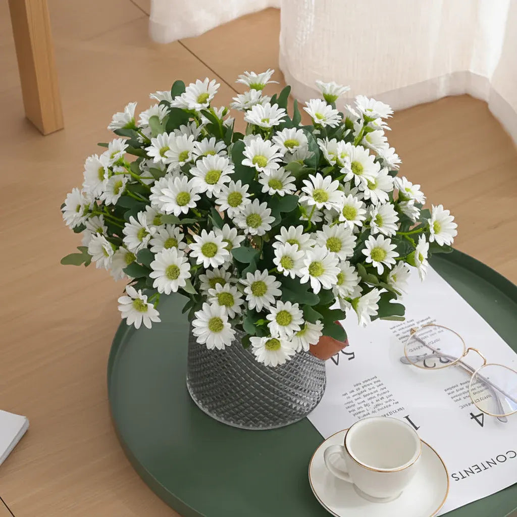 Faux Daisy Bouquet Table Centerpiece for Mother's Day Decor