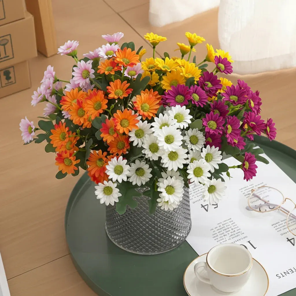 Faux Daisy Bouquet Table Centerpiece for Mother's Day Decor