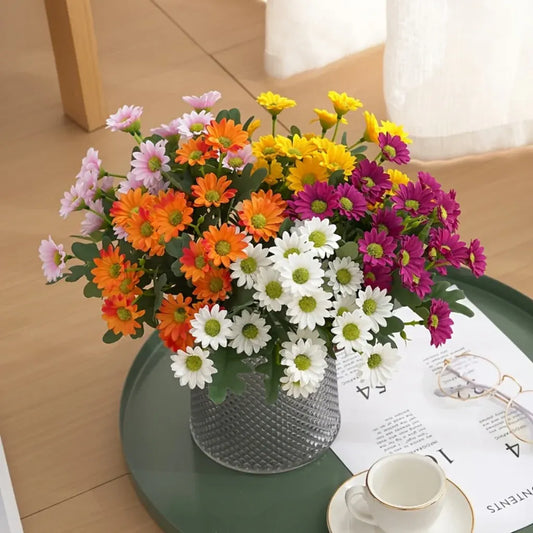 Faux Daisy Flower Arrangement – Tabletop Home Decor Mother's Day Gift