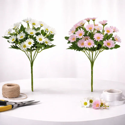 Faux Daisy Flower Arrangement – Tabletop Home Decor Mother's Day Gift