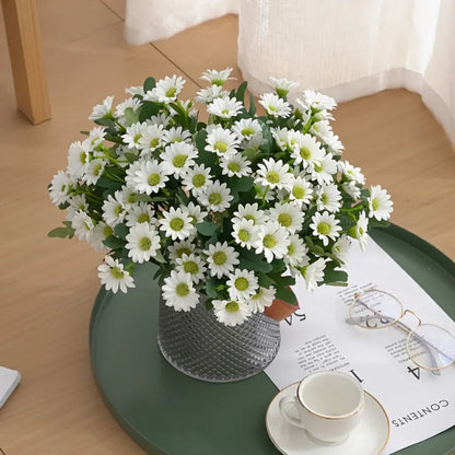 Faux Daisy Flower Arrangement – Tabletop Home Decor Mother's Day Gift