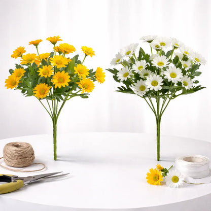 Faux Daisy Flower Arrangement – Tabletop Home Decor Mother's Day Gift
