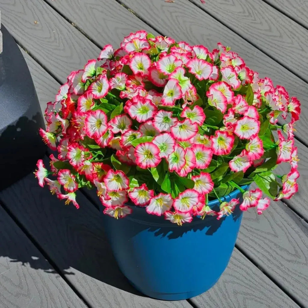 Faux Silk Flower Hanging Basket for Indoor & Outdoor Decoration
