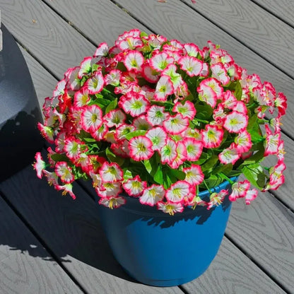 Faux Silk Flower Hanging Basket for Indoor & Outdoor Decoration