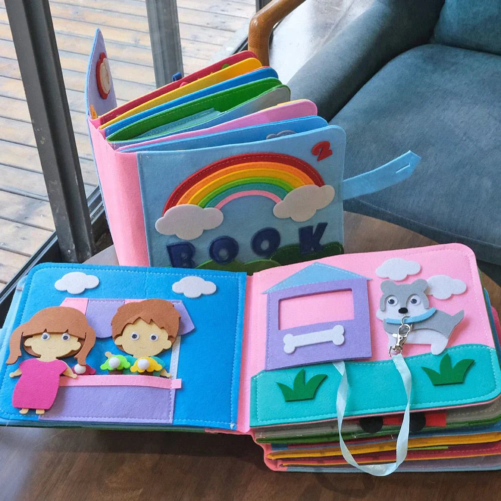 Felt Busy Book Montessori Early Learning Activity Toy for Toddlers