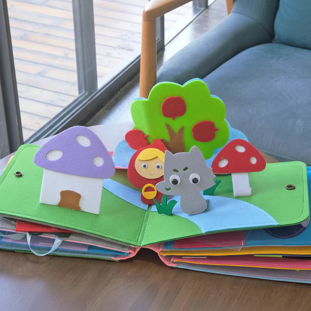 Felt Busy Book Montessori Early Learning Activity Toy for Toddlers