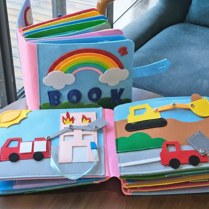 Felt Busy Book Montessori Early Learning Activity Toy for Toddlers