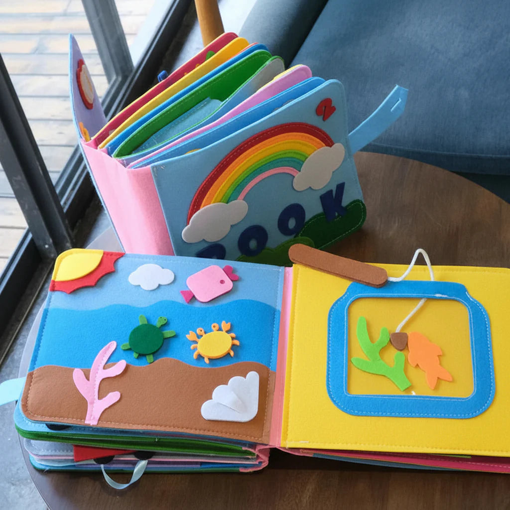 Felt Busy Book Montessori Early Learning Activity Toy for Toddlers