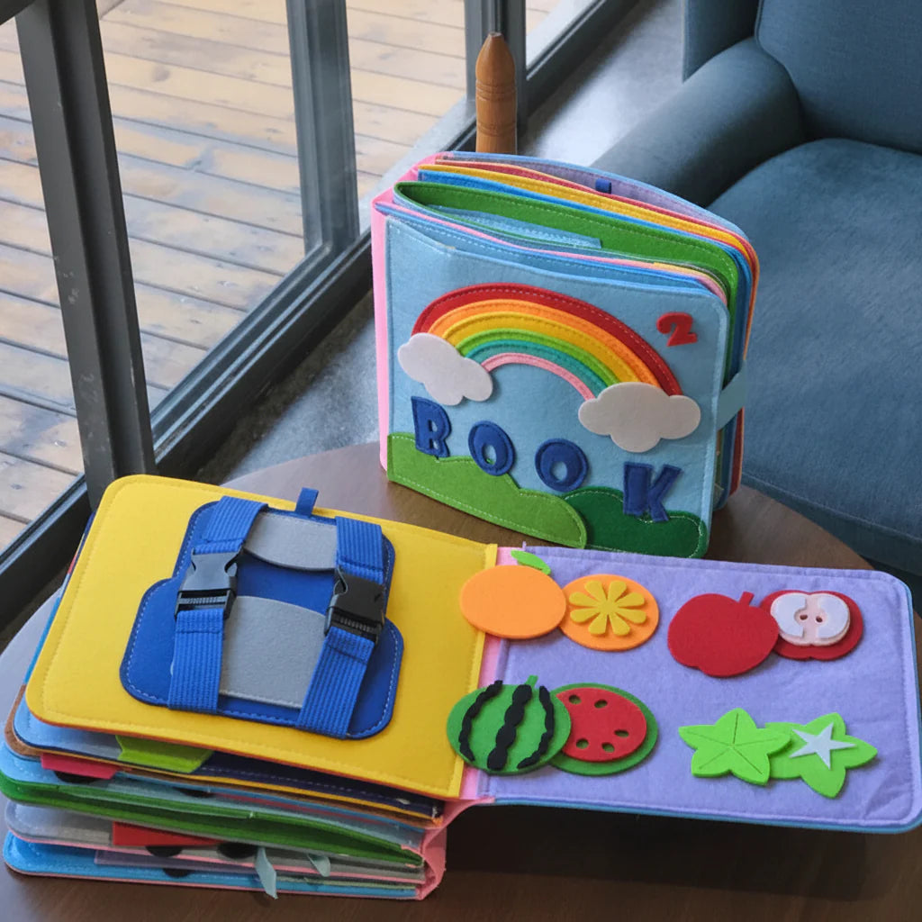 Felt Busy Book Montessori Early Learning Activity Toy for Toddlers