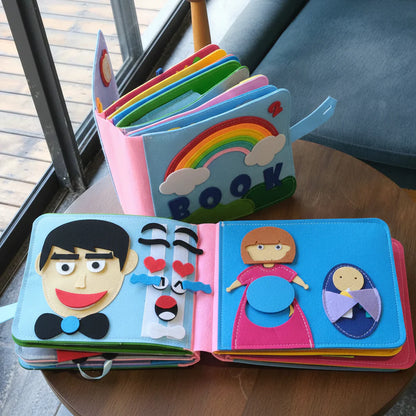 Felt Busy Book Montessori Early Learning Activity Toy for Toddlers