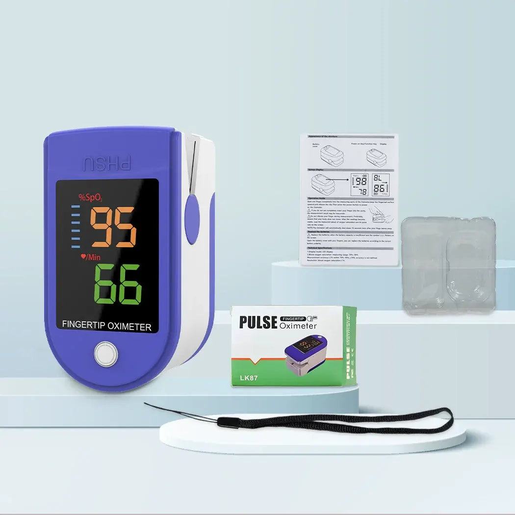 Fingertip SpO2 Monitor for Blood Oxygen Saturation and Pulse Rate Tracking