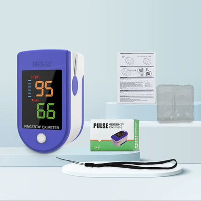 Fingertip SpO2 Monitor for Blood Oxygen Saturation and Pulse Rate Tracking