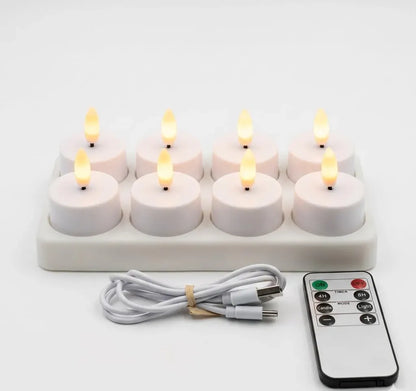 Flameless LED Candle Set with Remote Control, Timer & USB Rechargeable Battery