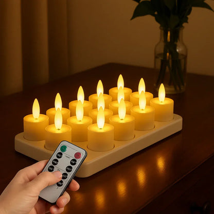 Flameless LED Candle Set with Remote Control, Timer & USB Rechargeable Battery