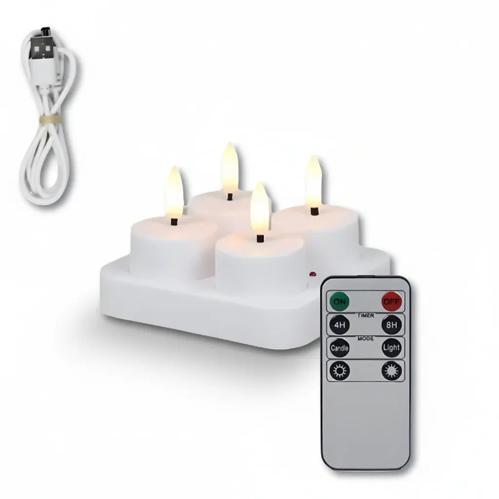 Flameless LED Candle Set with Remote Control, Timer & USB Rechargeable Battery