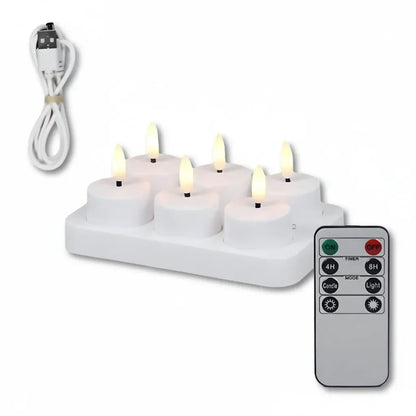Flameless LED Candle Set with Remote Control, Timer & USB Rechargeable Battery