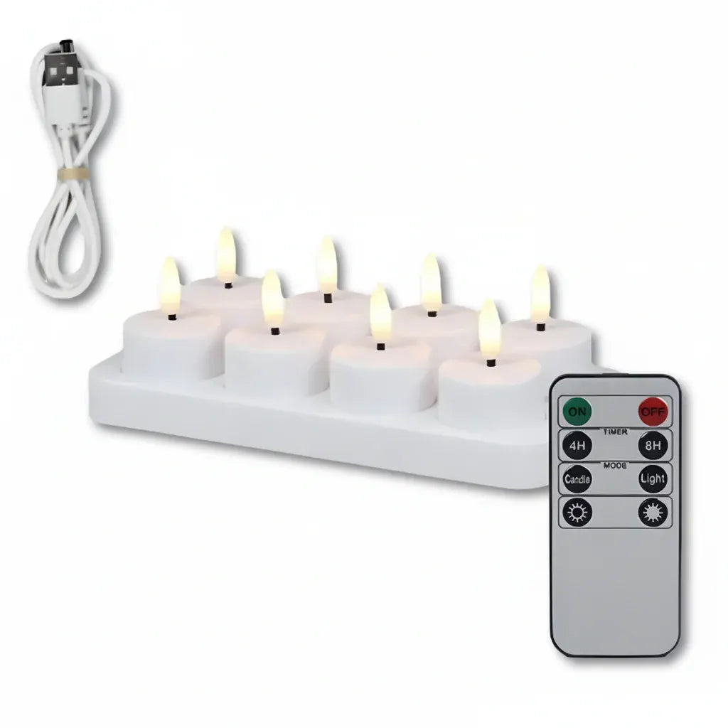 Flameless LED Candle Set with Remote Control, Timer & USB Rechargeable Battery
