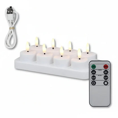Flameless LED Candle Set with Remote Control, Timer & USB Rechargeable Battery