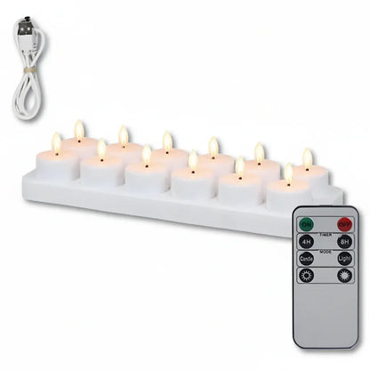Flameless LED Candle Set with Remote Control, Timer & USB Rechargeable Battery