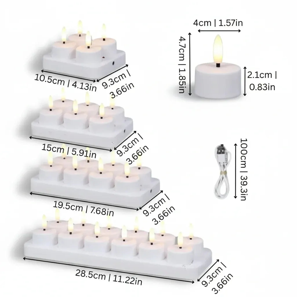 Flameless LED Candle Set with Remote Control, Timer & USB Rechargeable Battery