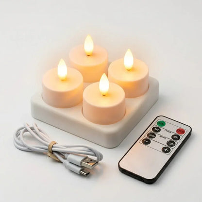 Flameless LED Candle Set with Remote Control, Timer & USB Rechargeable Battery