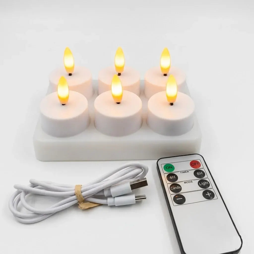Flameless LED Candle Set with Remote Control, Timer & USB Rechargeable Battery