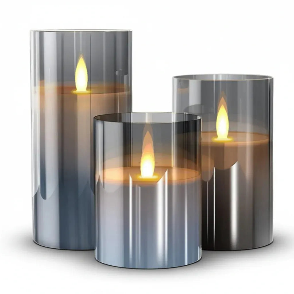Flameless LED Candle Set with Remote Control, Warm White Glow