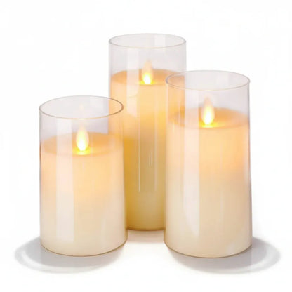 Flameless LED Candle Set with Remote Control, Warm White Glow
