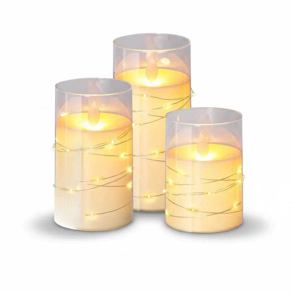 Flameless LED Candle Set with Remote Control, Warm White Glow