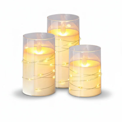 Flameless LED Candle Set with Remote Control, Warm White Glow