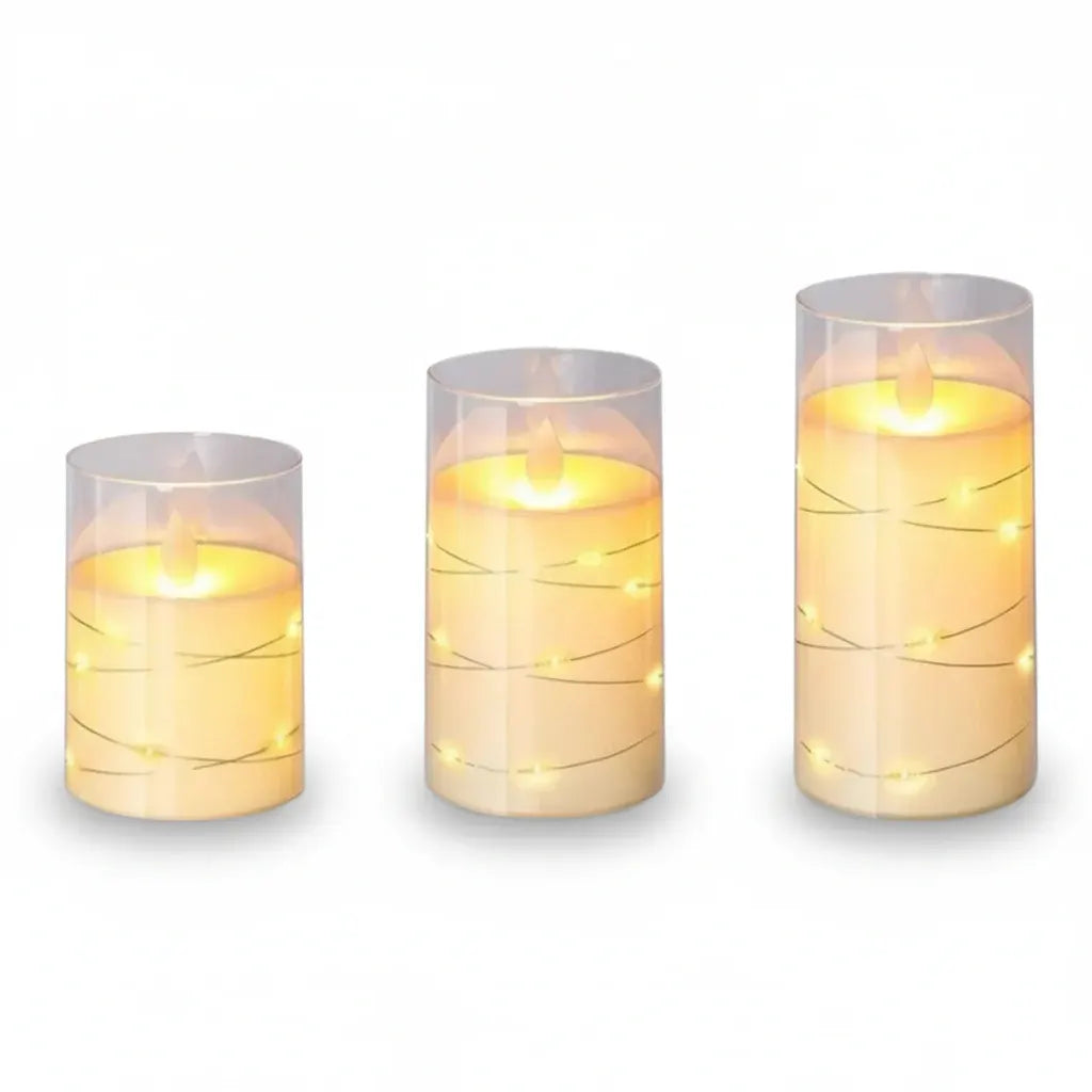 Flameless LED Candle Set with Remote Control, Warm White Glow