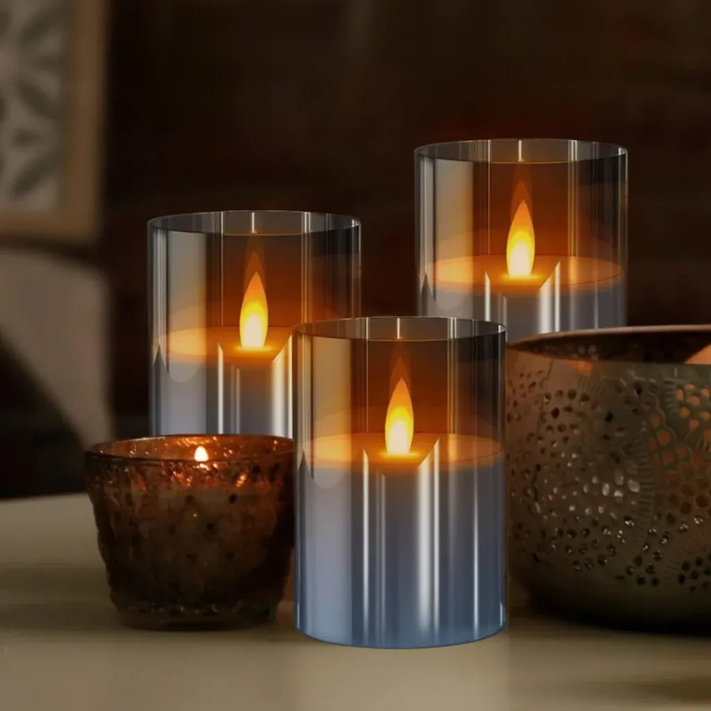 Flameless LED Candle Set with Remote Control, Warm White Glow