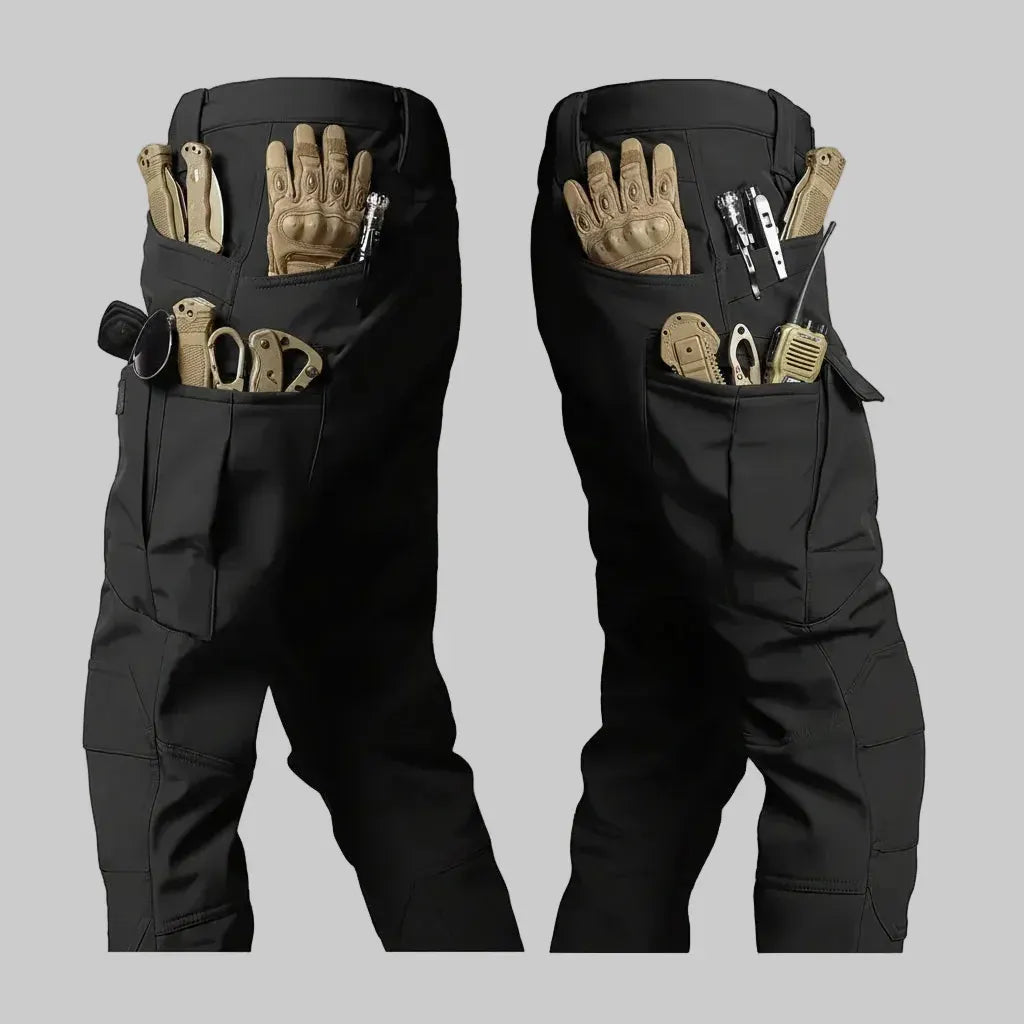Fleece-Lined Tactical Cargo Pants with Multi-Pocket Design for Outdoor Wear